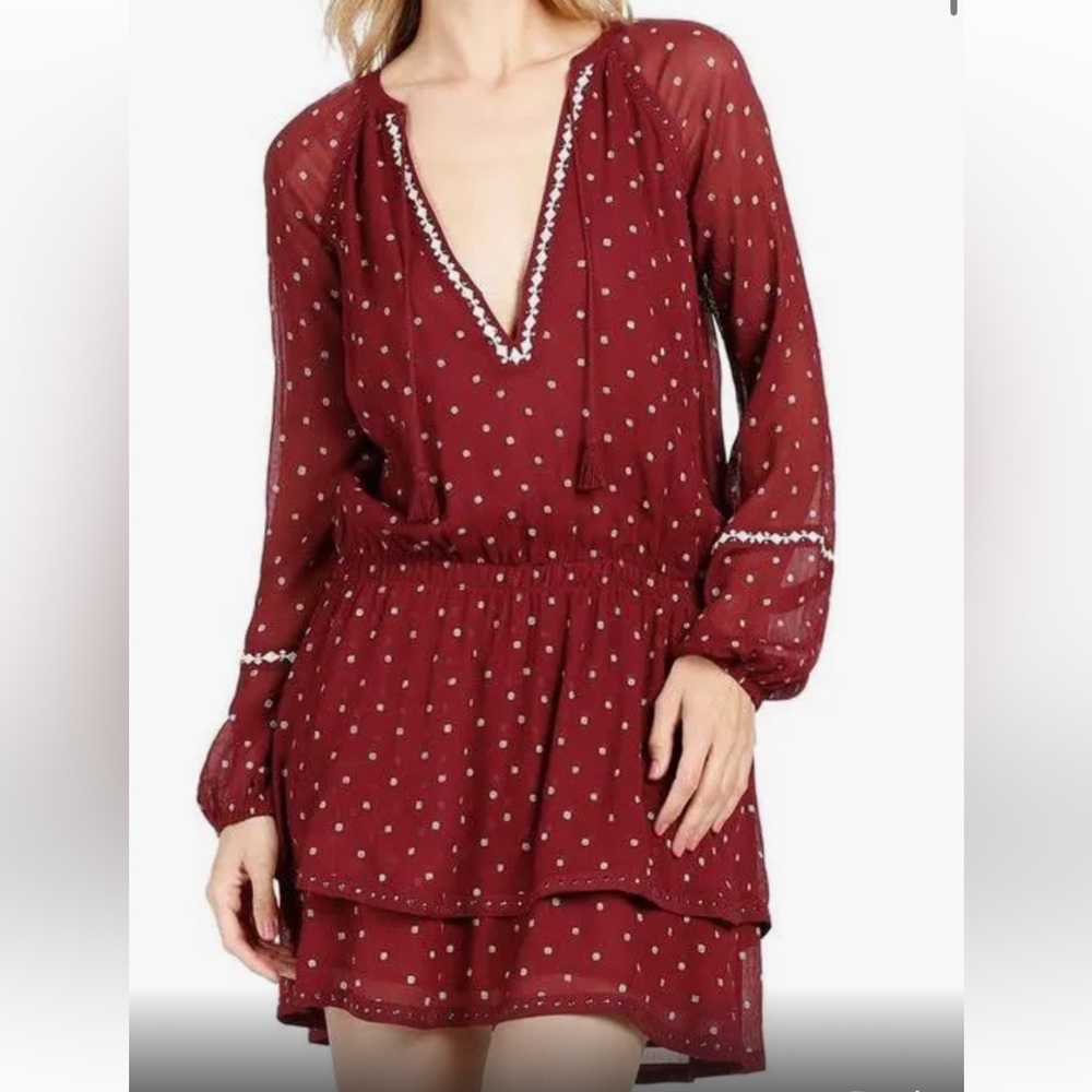 Paige Womens burgundy/red dress size small